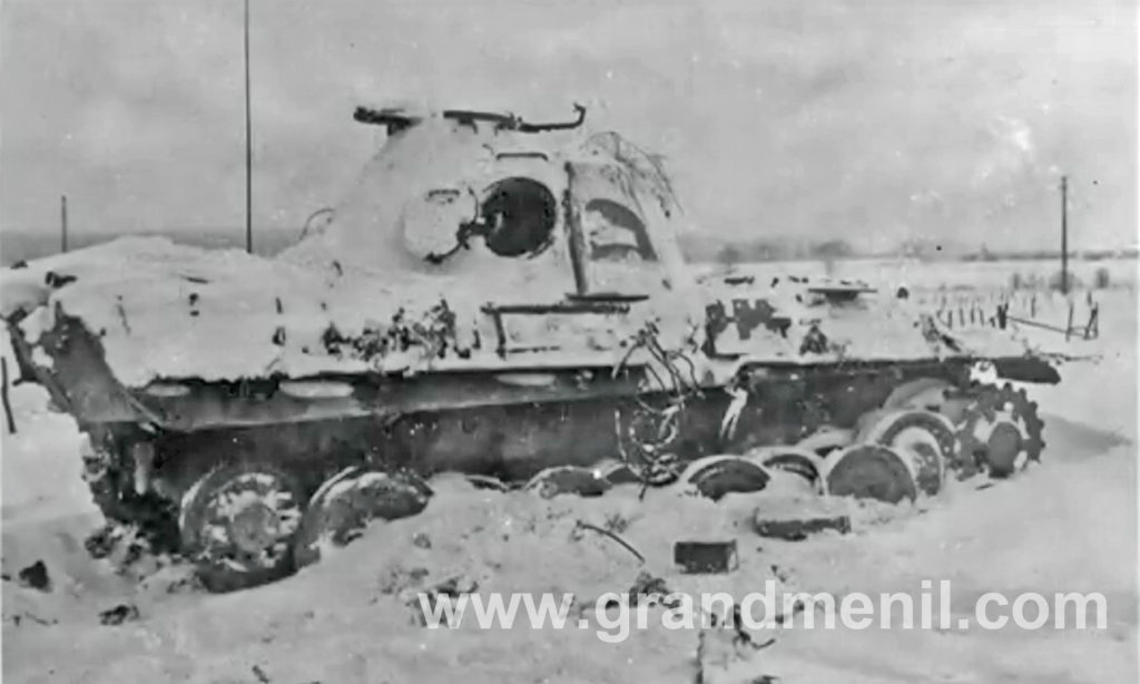 knocked out panther tank between manhay and grandmenil